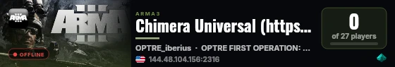 Chimera Universal (https://discord.gg/GmhWXpF38N) live status badge