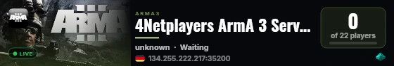 4Netplayers ArmA 3 Server PKW Irak 2018 live status badge