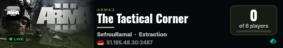 The Tactical Corner live status badge