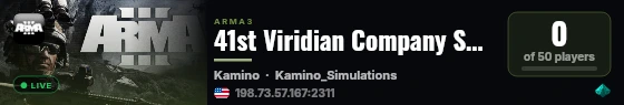 41st Viridian Company Server live status badge