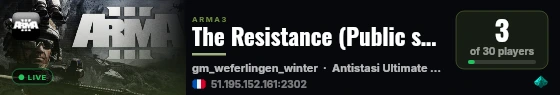 The Resistance (Public server) live status badge