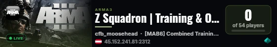 Z Squadron | Training & Operations Server live status badge
