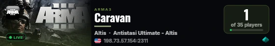 Caravan live status badge