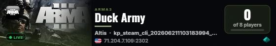 Duck Army live status badge