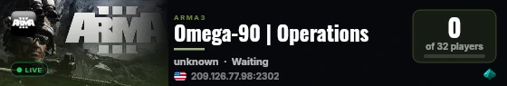 Omega-90 | Operations live status badge