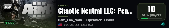 Chaotic Neutral LLC: Penguin Powered Populist Pain Party live status badge