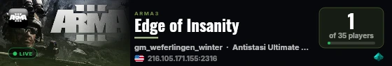 Edge of Insanity live status badge