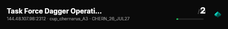 Task Force Dagger Operation Server live status badge