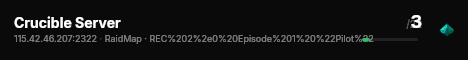 Crucible Server live status badge