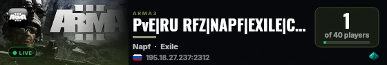 PvE|RU RFZ|NAPF|EXILE|CONVOYMISSION|WATERMISSION|AISECTOR|VECTO live status badge