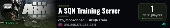 A SQN Training Server live status badge