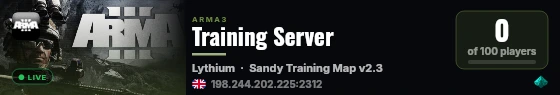 Training Server live status badge