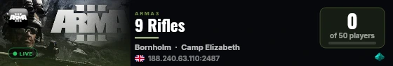 9 Rifles live status badge