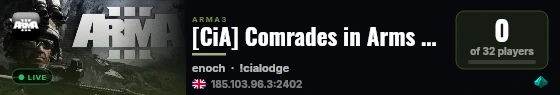 [CiA] Comrades in Arms Coop Nights live status badge