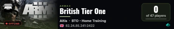 British Tier One live status badge