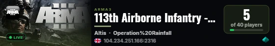 113th Airborne Infantry - Main Server live status badge