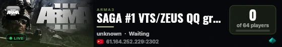 SAGA #1 VTS/ZEUS QQ group:178180325 TS3:ts.bf2.com.cn live status badge