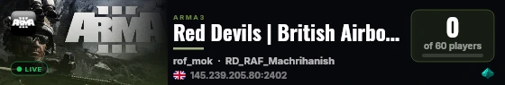 Red Devils | British Airborne WWII | www.reddevilsarma.org live status badge