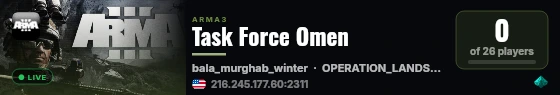 Task Force Omen live status badge