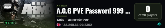 A.G.G PVE Password 999 play at your own risk/ update bugs atm A live status badge