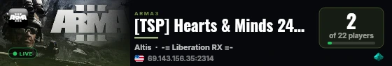 [TSP] Hearts & Minds 24/7 | Custom Mods/Scripts | discord.gg/vH live status badge