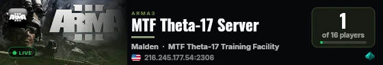 MTF Theta-17 Server live status badge