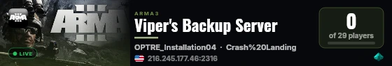 Viper's Backup Server live status badge