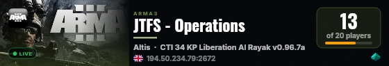 JTFS - Operations live status badge