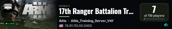 17th Ranger Battalion Training Range live status badge