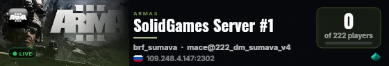 SolidGames Server #1 live status badge