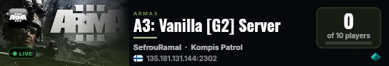 A3: Vanilla [G2] Server live status badge