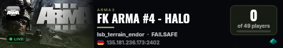 FK ARMA #4 - HALO live status badge