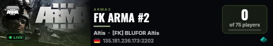 FK ARMA #2 live status badge