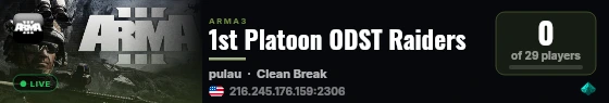 1st Platoon ODST Raiders live status badge