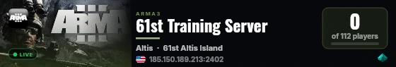 61st Training Server live status badge