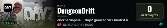 DungeonDrift live status badge
