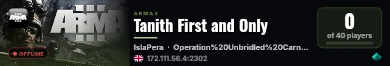 Tanith First and Only live status badge