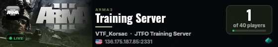 Training Server live status badge