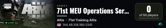71st MEU Operations Server live status badge