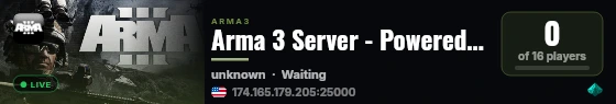 Arma 3 Server - Powered by AMP live status badge