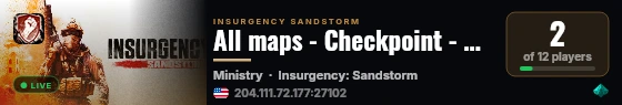 All maps - Checkpoint - 50SP - 3 Rounds - 0.8 diff, 30 enemies live status badge