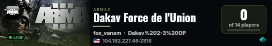Dakav Force de l'Union live status badge