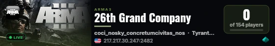 26th Grand Company live status badge