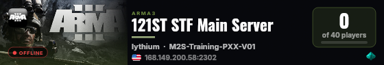 121ST STF Main Server live status badge