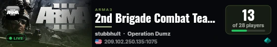 2nd Brigade Combat Team Arma Milsim live status badge