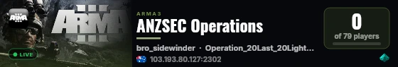 ANZSEC Operations live status badge