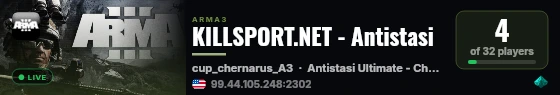 KILLSPORT.NET - Antistasi live status badge