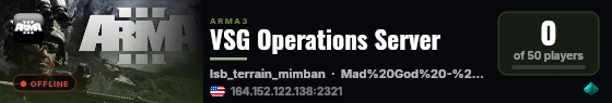 VSG Operations Server live status badge