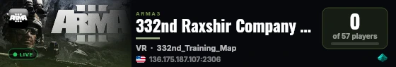 332nd Raxshir Company Main Server live status badge