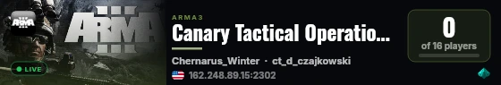 Canary Tactical Operations Server | https://canarytactical.com live status badge